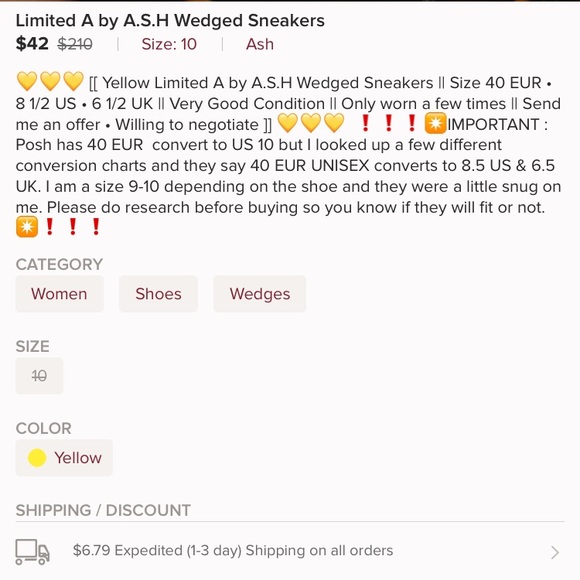 Limited A by A.S.H Wedge Sneakers - Picture 8 of 8